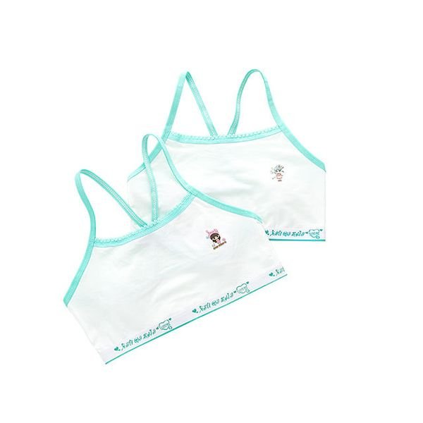 In Stock Kid Bra Cartoon Graphic Little Girl Bra Lace Trim Bralette for Student