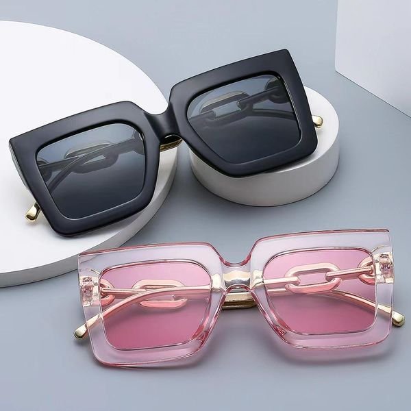 Luxury Fashion Ladies Women UV400 Sunglasses Custom Logo SunShade Large Square Sun Glasses 2024 Style and Protection in One