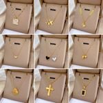 fashion Gold plated pendant necklace Stainless Steel Cross Star Pendant fine Necklace for Women Link Chain dainty girl necklaces