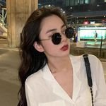 Korean Style Liu Renna Sunglasses for Men Women Retro Large Frame Metal Popular Internet Fashionable Slimming for Myopia