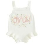 High Quality Sleeveless Knit Romper for Baby Girls Organic Cotton Soft Half One Birthday & Summer Outfit