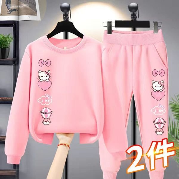 2025 New Trendy Western and Korean Style Girls Clothing Set Fashionable Two-Piece Suit for Spring and Fall