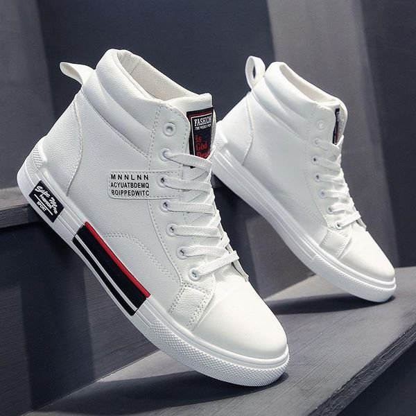 2024 Mens Spring High Top Fashion Men Sneakers PU Leather Walking Trainers Lace up Running Casual Running Basketball Sport Shoes