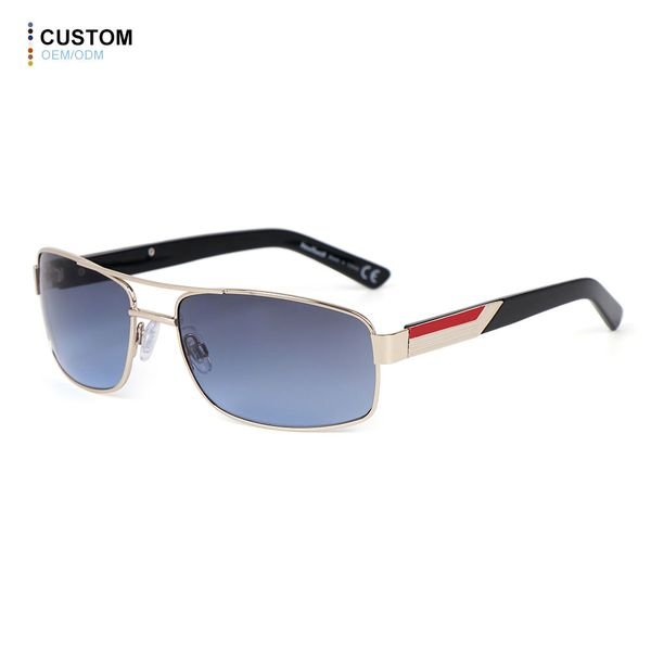 Fashion Vintage Square Sunglasses Metal Aviation Designer Luxury Custom Sun Glasses Retro Female Shades for Women Men
